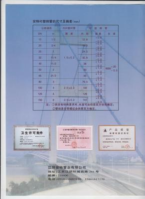 【供應(yīng)襯塑復(fù)合鋼管管材 管件及管材生產(chǎn) 安特供應(yīng) 詳情來電】價(jià)格,廠家,圖片,復(fù)合管,江陰安特管業(yè)-
